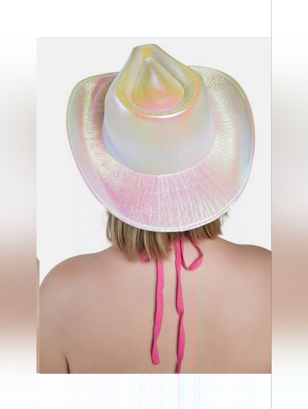 Iridescent White Cowboy Hat for Women - Stylish Sun Hat